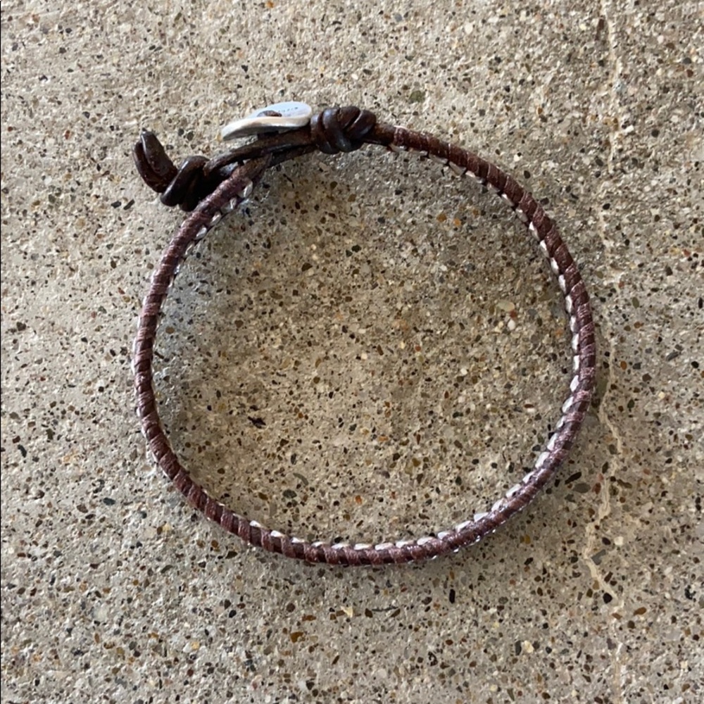 Chan Luu Sterling Silver Leather Braclete